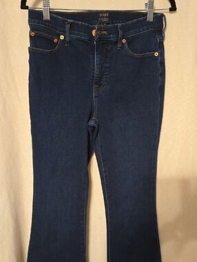 J. Crew Navy Boot Cut Women's Jeans with Gold Rivets